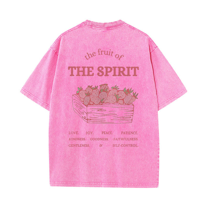 Christianartworkshop Frucht des Geistes Unisex gewaschenes T-Shirt - Rosa - 5XL - image 11
