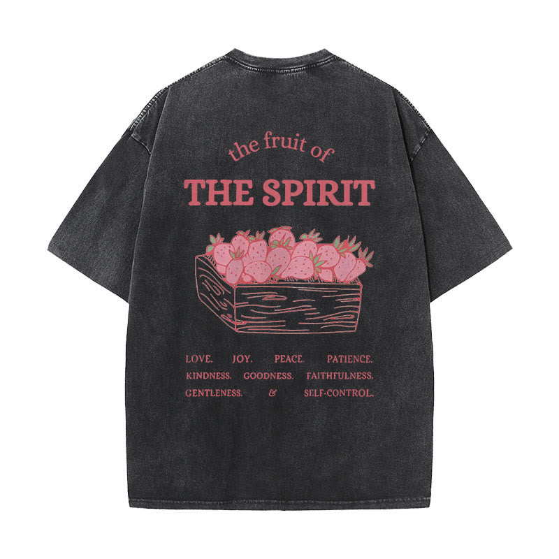Christianartworkshop Frucht des Geistes Unisex gewaschenes T-Shirt - Schwarz - 5XL - image 1