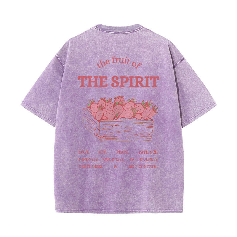 Christianartworkshop Frucht des Geistes Unisex gewaschenes T-Shirt - Lila - 5XL - image 15