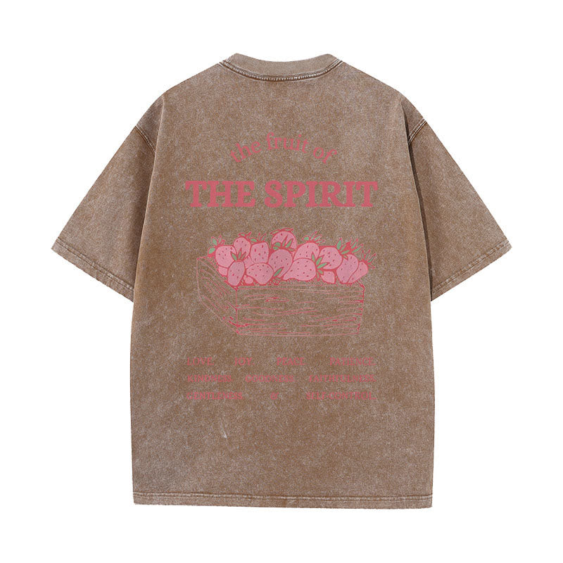 Christianartworkshop Frucht des Geistes Unisex gewaschenes T-Shirt - Kaffee - 5XL - image 9
