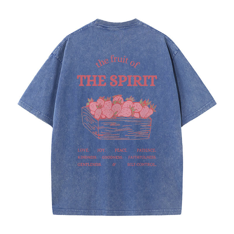 Christianartworkshop Frucht des Geistes Unisex gewaschenes T-Shirt - Blau - 5XL - image 3