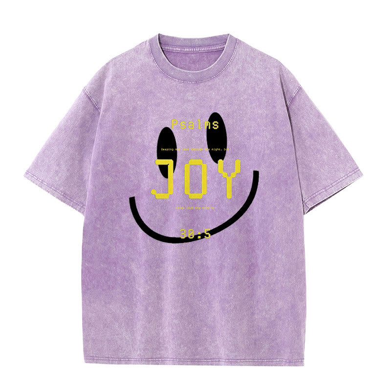 Christianartworkshop Joy Psalm 30:5 Unisex gewaschenes T-Shirt - Lila - 5XL - image 8