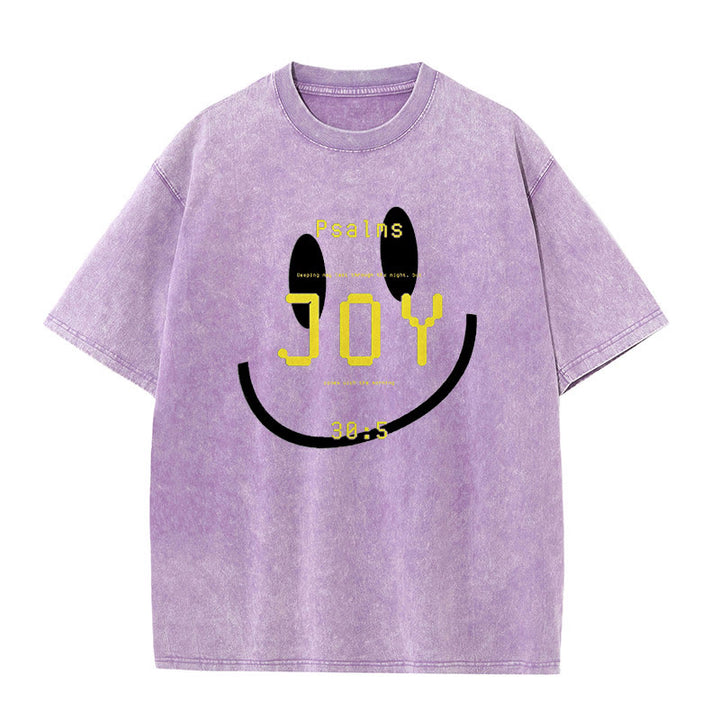 Christianartworkshop Joy Psalm 30:5 Unisex gewaschenes T-Shirt - Lila - 5XL - image 8