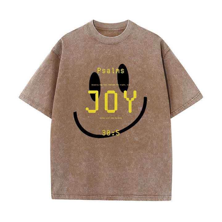 Christianartworkshop Joy Psalm 30:5 Unisex gewaschenes T-Shirt - Kaffee - 5XL - image 4