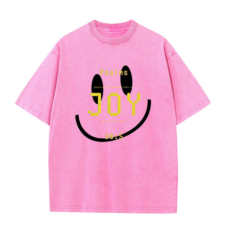 Christianartworkshop Joy Psalm 30:5 Unisex gewaschenes T-Shirt - Rosa - 5XL - image 5