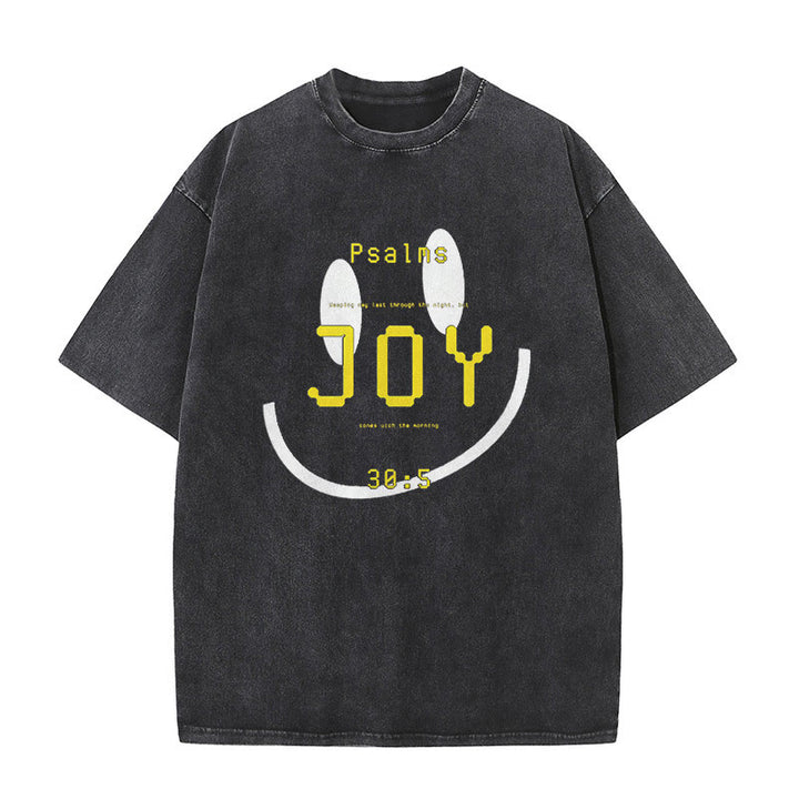 Christianartworkshop Joy Psalm 30:5 Unisex gewaschenes T-Shirt - Schwarz - 5XL - image 0