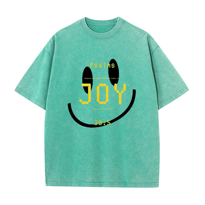Christianartworkshop Joy Psalm 30:5 Unisex gewaschenes T-Shirt - Grün - 5XL - image 8