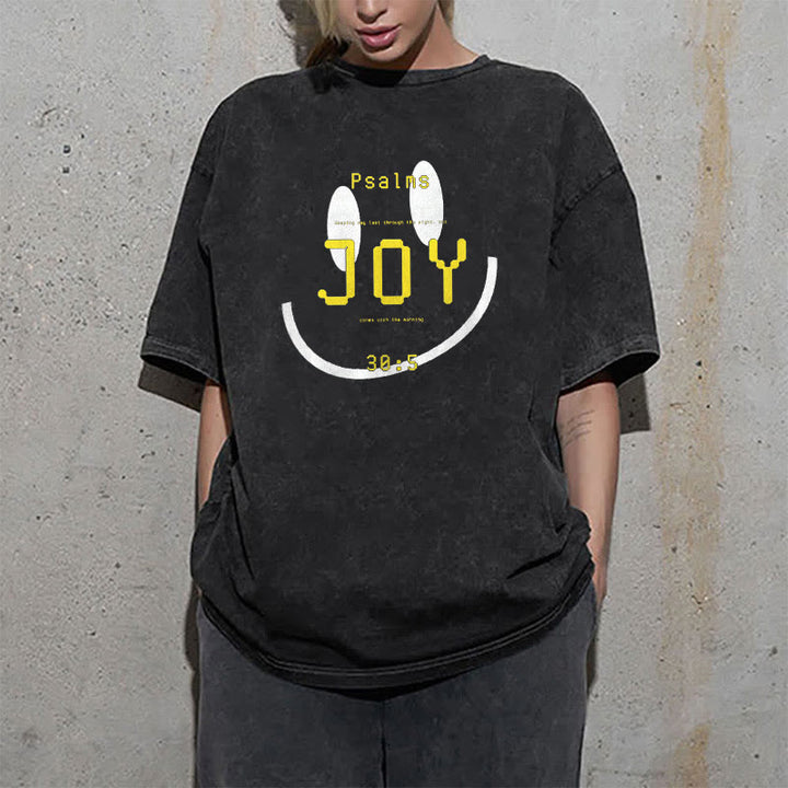 Christianartworkshop Joy Psalm 30:5 Unisex gewaschenes T-Shirt - image 10