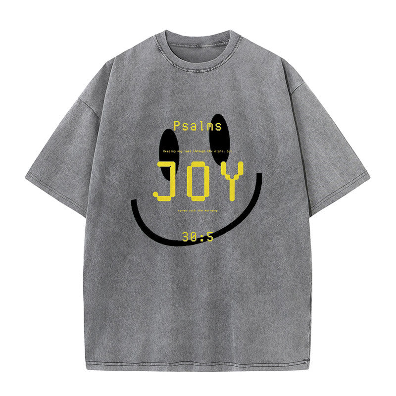 Christianartworkshop Joy Psalm 30:5 Unisex gewaschenes T-Shirt - Grau - 5XL - image 2