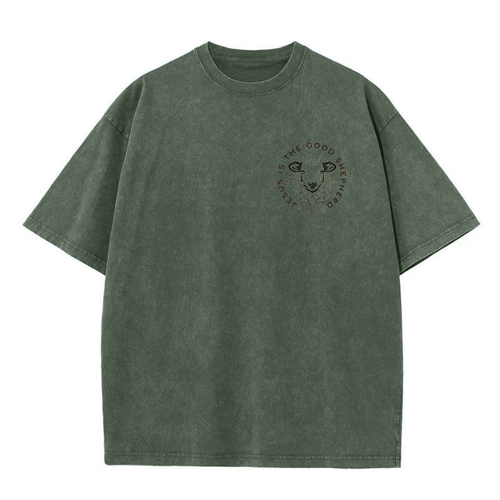 Christianartworkshop "Er verließ die 99, um mich zu retten" Unisex gewaschenes T-Shirt - image 8