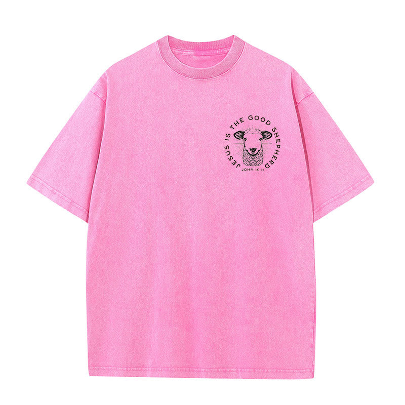 Christianartworkshop "Er verließ die 99, um mich zu retten" Unisex gewaschenes T-Shirt - image 11