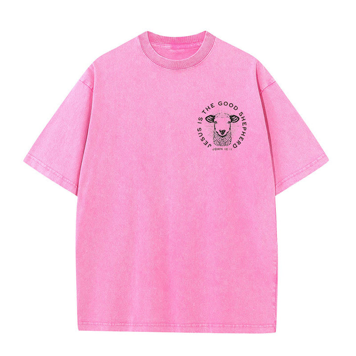 Christianartworkshop "Er verließ die 99, um mich zu retten" Unisex gewaschenes T-Shirt - image 12
