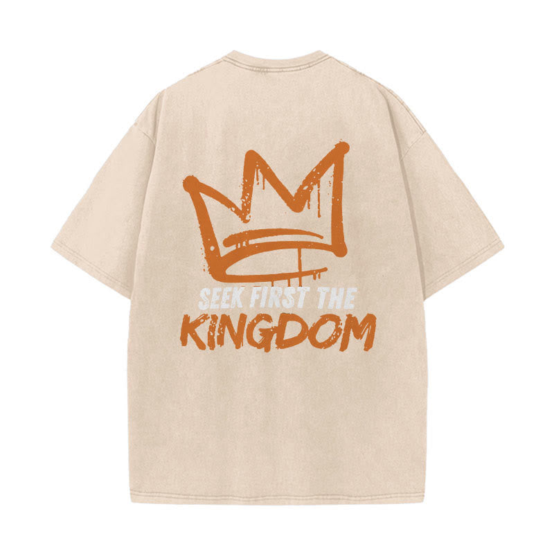 Christianartworkshop Seek First The Kingdom Christliches Unisex-T-Shirt, gewaschen - Aprikose - 5XL - image 13
