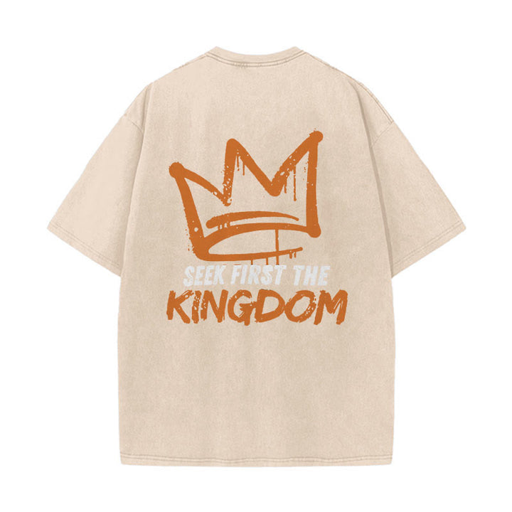 Christianartworkshop Seek First The Kingdom Christliches Unisex-T-Shirt, gewaschen - Aprikose - 5XL - image 13