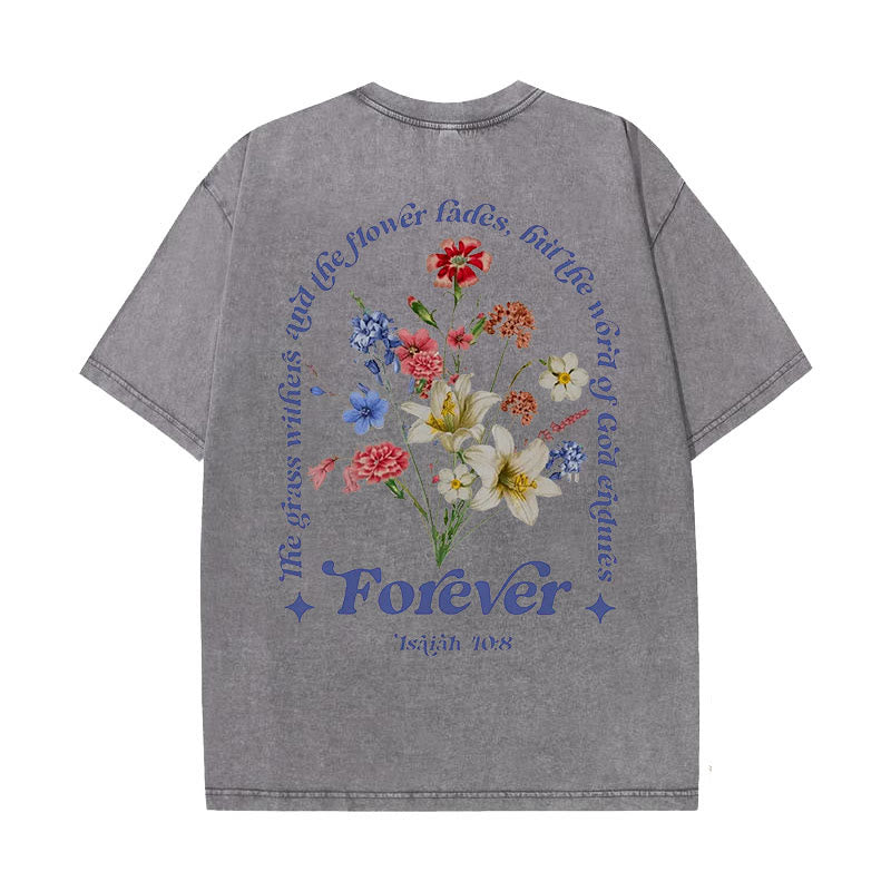 Christianartworkshop Ewiges Wort Gottes Unisex gewaschenes T-Shirt - Grau - 5XL - image 12