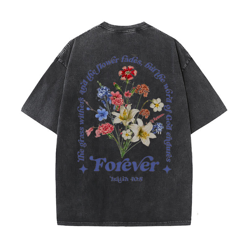 Christianartworkshop Ewiges Wort Gottes Unisex gewaschenes T-Shirt - Schwarz - 5XL - image 14