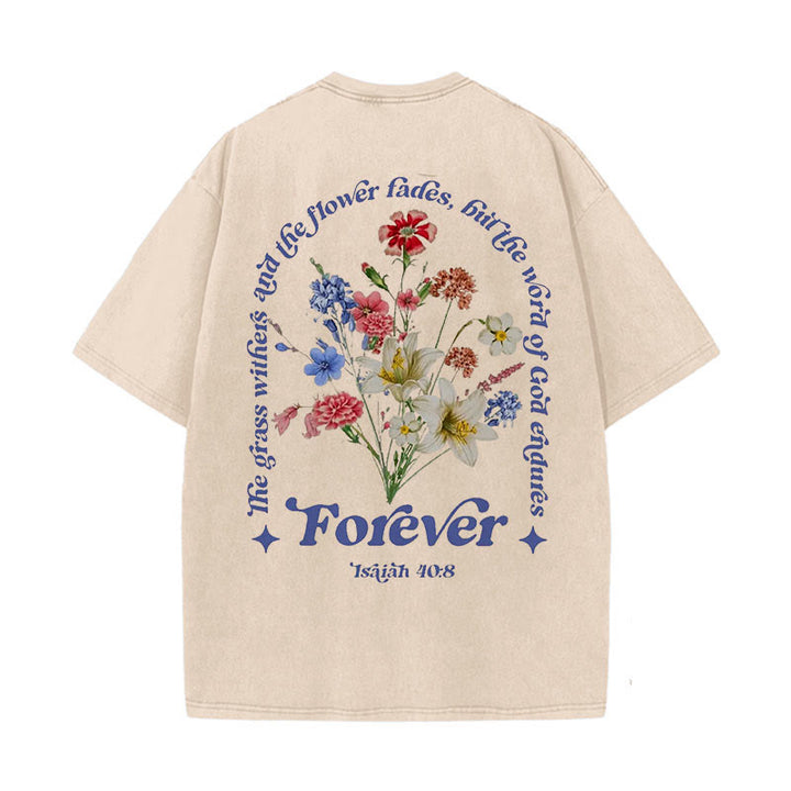 Christianartworkshop Ewiges Wort Gottes Unisex gewaschenes T-Shirt - Aprikose - 5XL - image 8