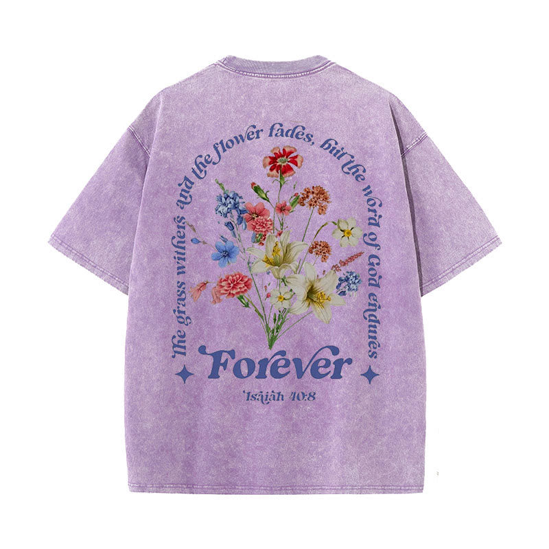 Christianartworkshop Ewiges Wort Gottes Unisex gewaschenes T-Shirt - Lila - 5XL - image 1