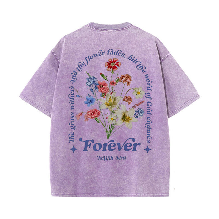 Christianartworkshop Ewiges Wort Gottes Unisex gewaschenes T-Shirt - Lila - 5XL - image 1
