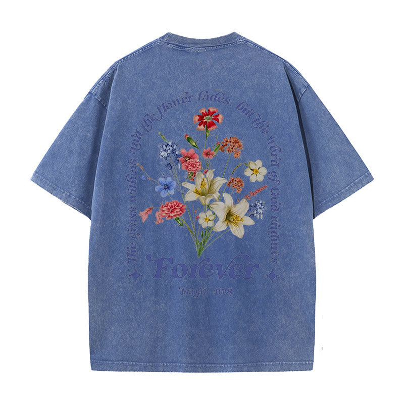 Christianartworkshop Ewiges Wort Gottes Unisex gewaschenes T-Shirt - Blau - 5XL - image 15