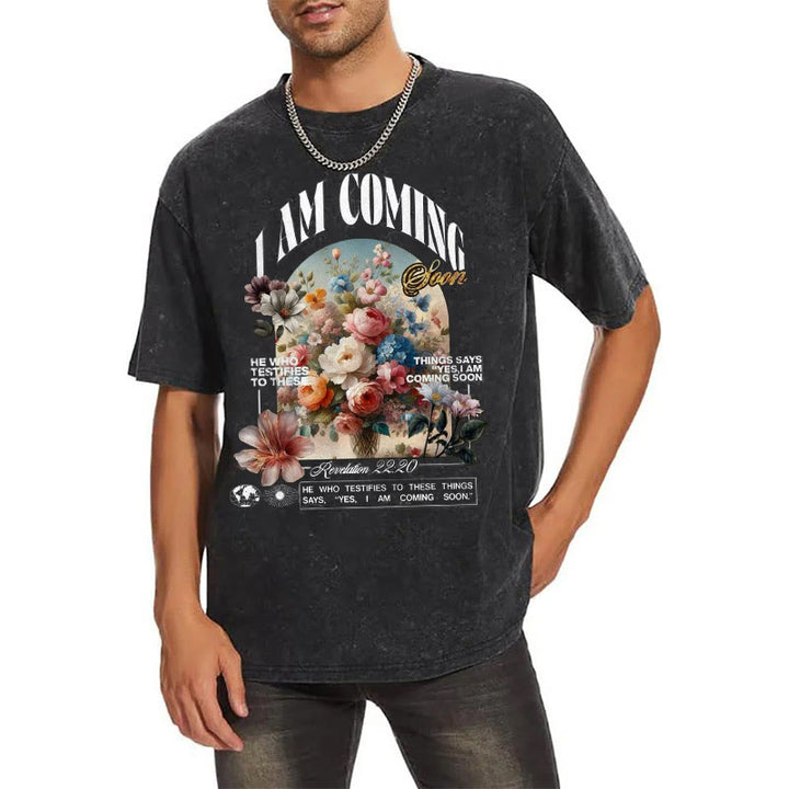 Christianartworkshop Unisex-T-Shirt mit Aufschrift „I Am Coming Soon“, gewaschen - image 2