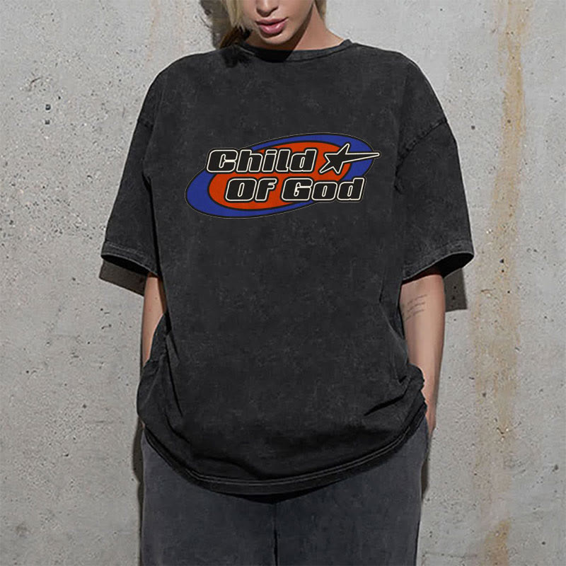 Christianartworkshop Unisex-T-Shirt mit Grafik „Kind Gottes“, gewaschen - image 4
