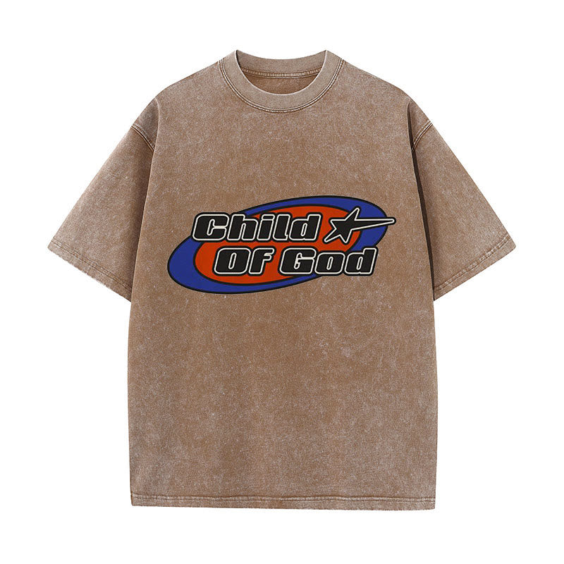 Christianartworkshop Unisex-T-Shirt mit Grafik „Kind Gottes“, gewaschen - Kaffee - 5XL - image 9
