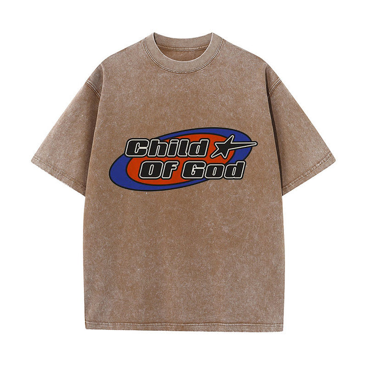 Christianartworkshop Unisex-T-Shirt mit Grafik „Kind Gottes“, gewaschen - Kaffee - 5XL - image 9