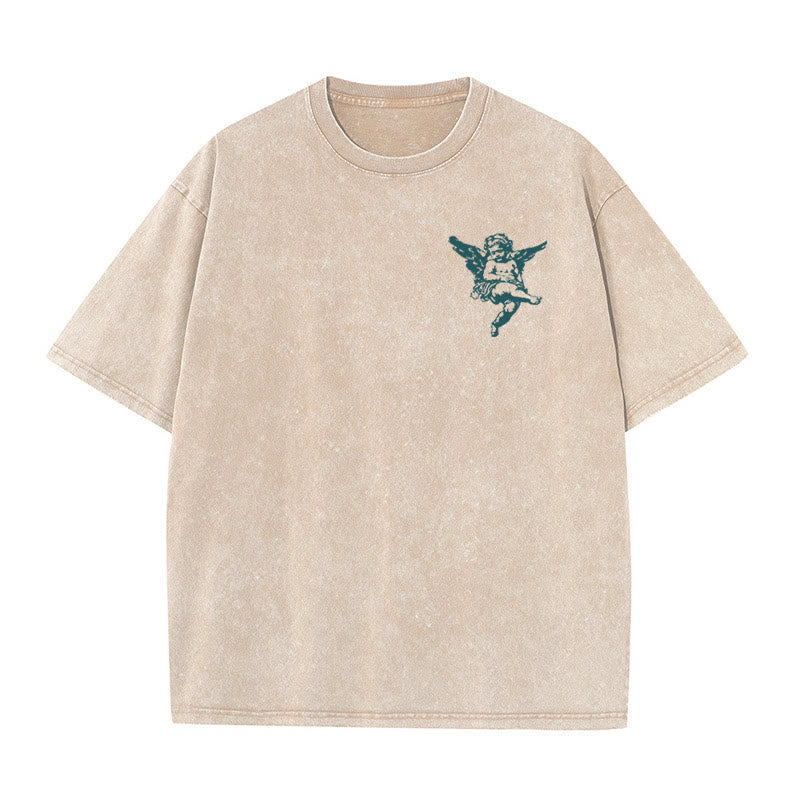 Christianartworkshop Inspiriertes gesegnetes T-Shirt mit Cherub-Design, Unisex, gewaschenes T-Shirt - image 2