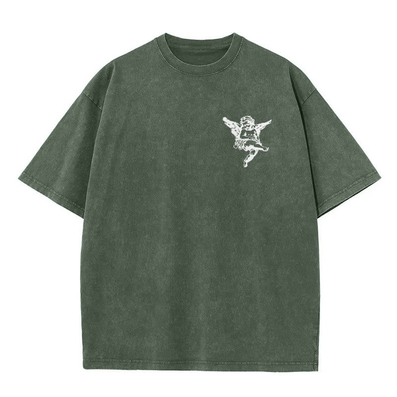 Christianartworkshop Inspiriertes gesegnetes T-Shirt mit Cherub-Design, Unisex, gewaschenes T-Shirt - image 8