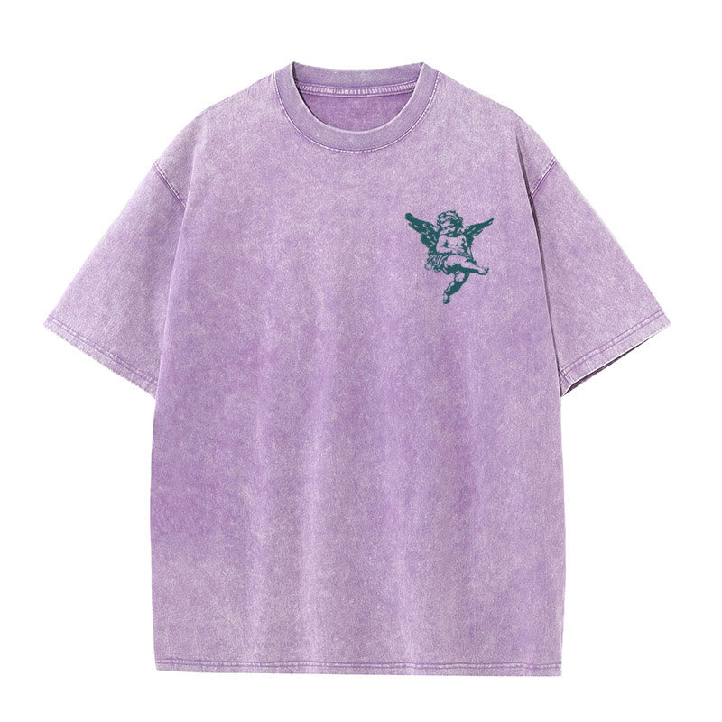 Christianartworkshop Inspiriertes gesegnetes T-Shirt mit Cherub-Design, Unisex, gewaschenes T-Shirt - image 16