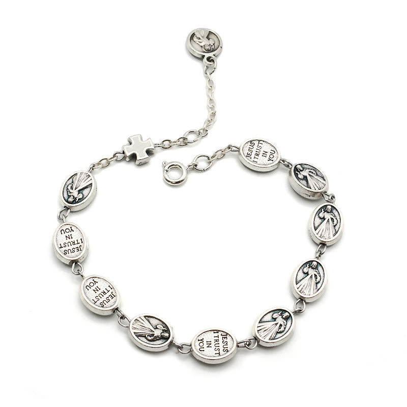 Christianartworkshop St. Benedikt, Wundertätige Medaille & Kreuz Klassisches Armband: Ein zeitloses Zeichen göttlichen Schutzes - Yeshua Retter - Weiß - image 5