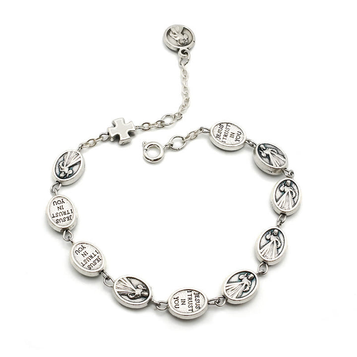 Christianartworkshop St. Benedikt, Wundertätige Medaille & Kreuz Klassisches Armband: Ein zeitloses Zeichen göttlichen Schutzes - Yeshua Retter - Weiß - image 5