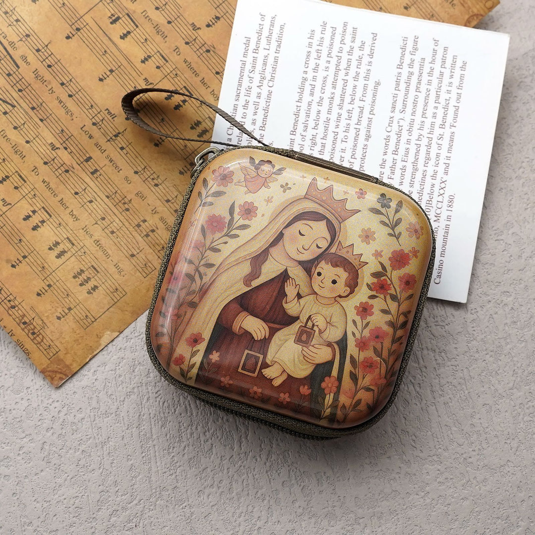 Christianartworkshop 9 Muster, quadratische Rosenkranzetuis im Cartoon-Stil: Eine schöne Mischung aus Glauben und Funktion - image 8