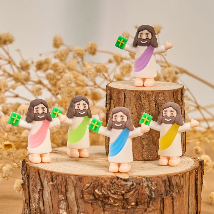 Christianartworkshop 5/10/20/30 Stück Glaube – inspirierte Mini-Jesus-Figuren mit Bibel in der Hand - 30 Stück/Satz - image 0