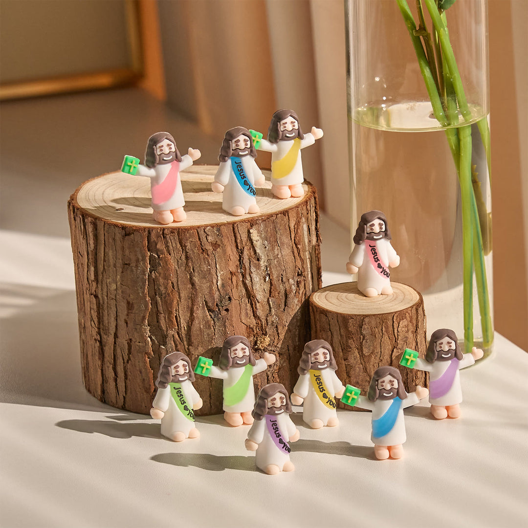 Christianartworkshop 5/10/20/30 Stück Glaube – inspirierte Mini-Jesus-Figuren mit Bibel in der Hand - image 6