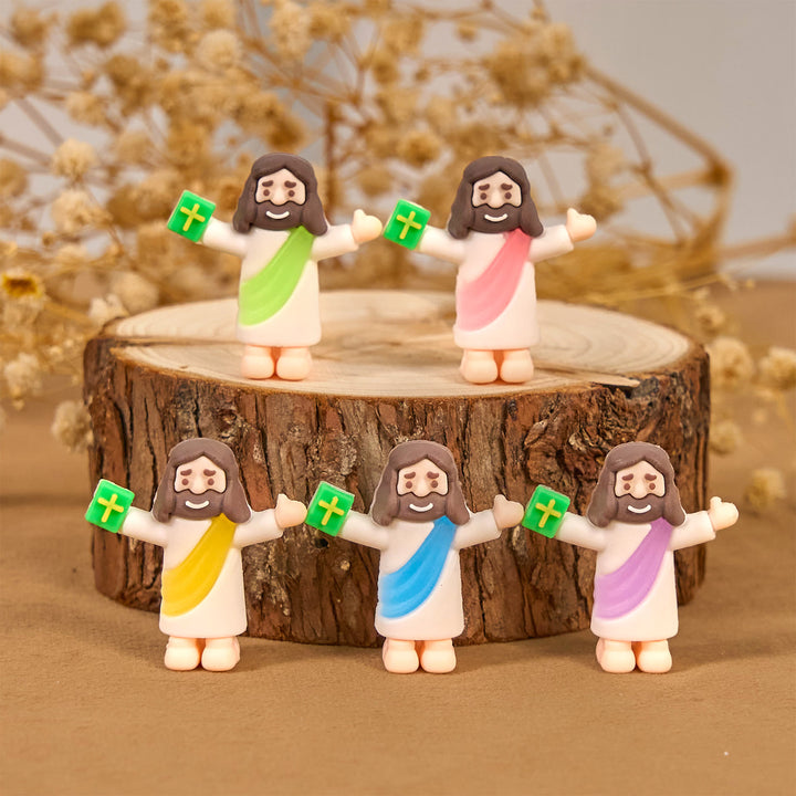 Christianartworkshop 5/10/20/30 Stück Glaube – inspirierte Mini-Jesus-Figuren mit Bibel in der Hand - image 2