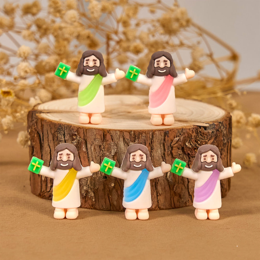 Christianartworkshop 5/10/20/30 Stück Glaube – inspirierte Mini-Jesus-Figuren mit Bibel in der Hand - image 3