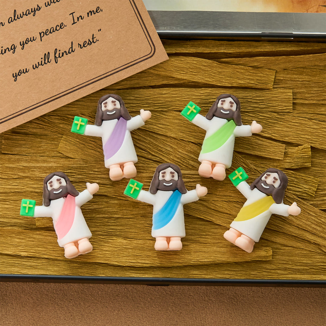 Christianartworkshop 5/10/20/30 Stück Glaube – inspirierte Mini-Jesus-Figuren mit Bibel in der Hand - image 4