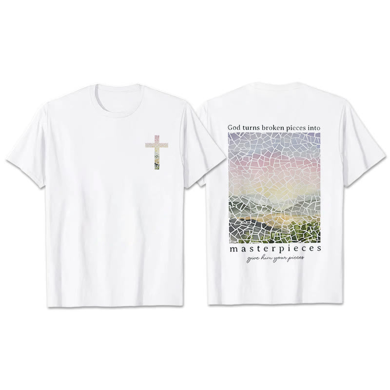 Christianartworkshop Gott verwandelt zerbrochene Stücke in Meisterwerke T-Shirt - Weiß - 2XL - image 0