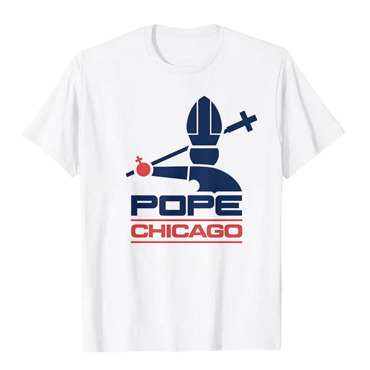 Christianartworkshop Pope Chicago Rundhals-T-Shirt