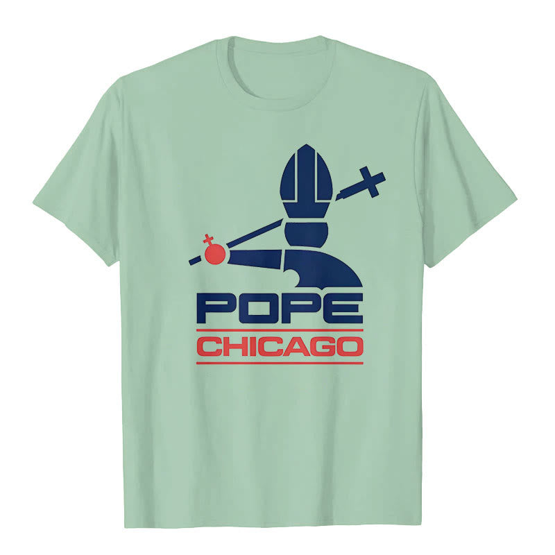 Christianartworkshop Pope Chicago Rundhals-T-Shirt - Hellgrün - 2XL - image 4