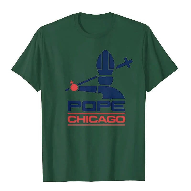 Christianartworkshop Pope Chicago Rundhals-T-Shirt - Armeegrün - 2XL - image 8
