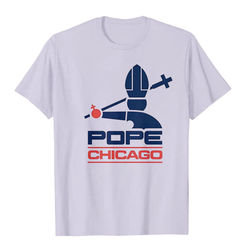 Christianartworkshop Pope Chicago Rundhals-T-Shirt - Hellviolett - 2XL - image 2