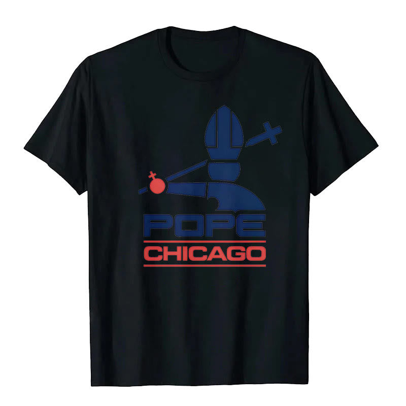 Christianartworkshop Pope Chicago Rundhals-T-Shirt - Schwarz - 2XL - image 9