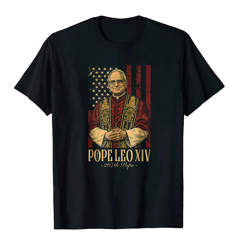 Christianartworkshop Amerikanischer Kardinal Robert Prevost Papst Leo XIV. Unisex T-Shirt - Schwarz - 2XL - image 1