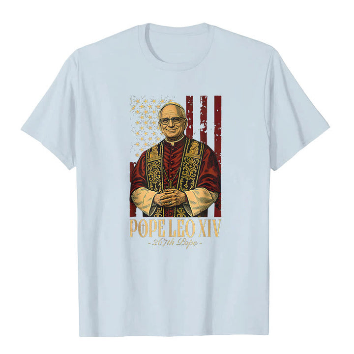 Christianartworkshop Amerikanischer Kardinal Robert Prevost Papst Leo XIV. Unisex T-Shirt - Hellblau - 2XL - image 3