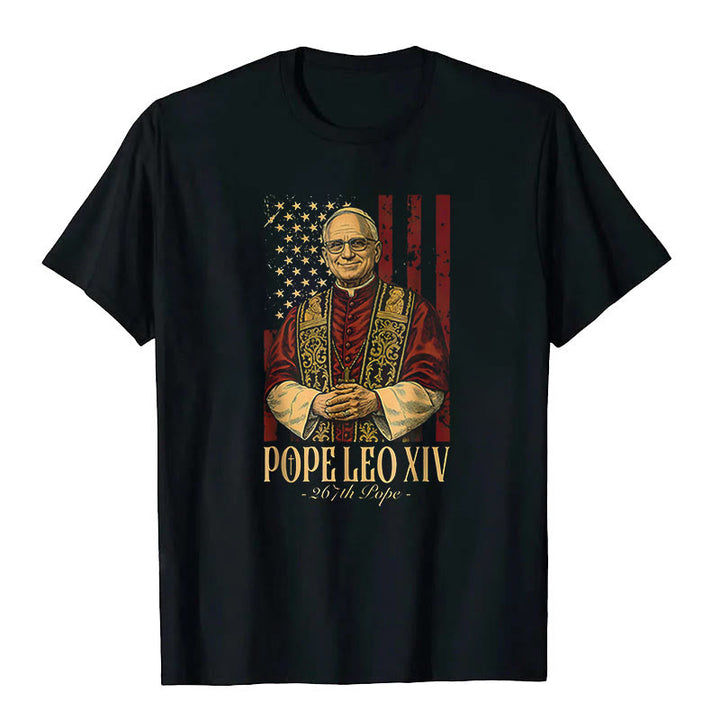 Christianartworkshop Amerikanischer Kardinal Robert Prevost Papst Leo XIV. Unisex T-Shirt - Schwarz - 2XL - image 0