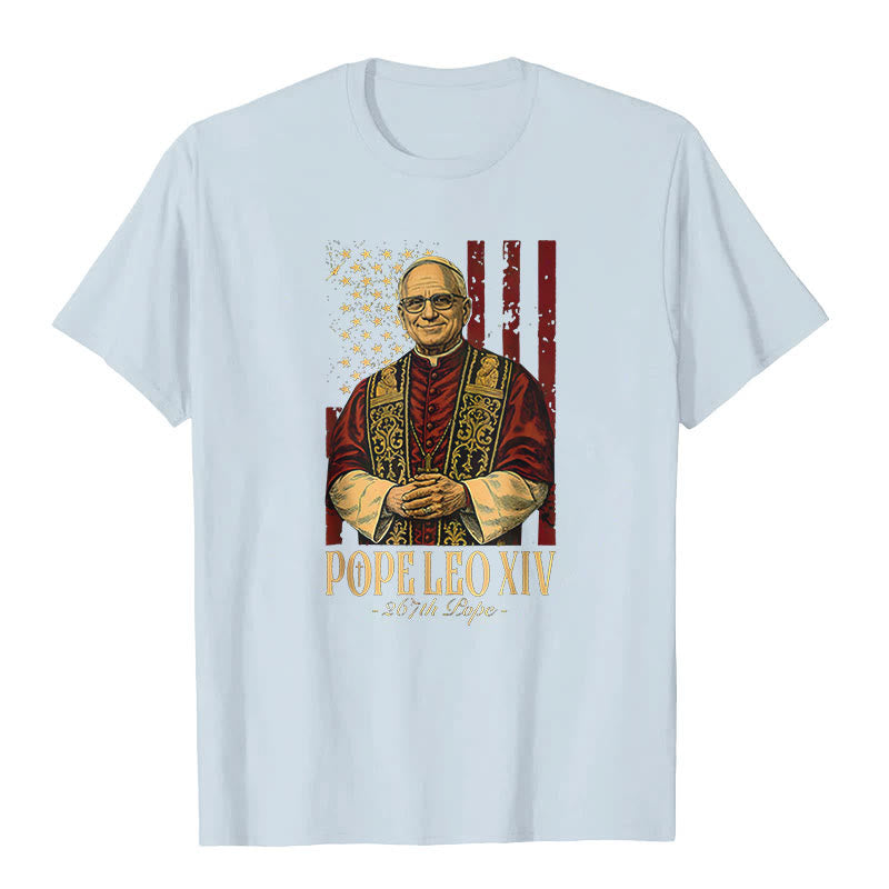 Christianartworkshop Amerikanischer Kardinal Robert Prevost Papst Leo XIV. Unisex T-Shirt - Hellblau - 2XL - image 4