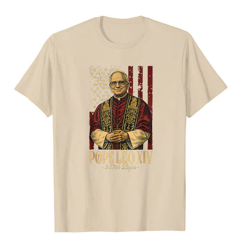 Christianartworkshop Amerikanischer Kardinal Robert Prevost Papst Leo XIV. Unisex T-Shirt - Beige - 2XL - image 7
